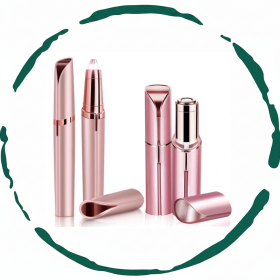 Set of 2. Rechargeable Facial & Eyebrow Hair Remover Set for Women, Painless Electric Trimmer with LED Light