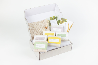Set of 6 Handmade cold process ,Natural Soap Bars in gift Set box