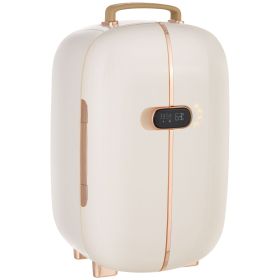 Professional Skincare Fridge - 12L, LED Lighting, Timer, Dual Doors, Cooler & Warmer, White, for Beauty & Makeup Exclusive