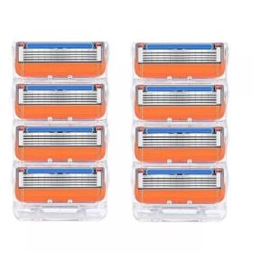 8PCS Disassembled Stainless Steel Shaver Blade Holder For Men's Razor Blades,Gillette Fusion Blade Refills Compatible (Option: 8pcs)