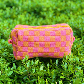 Check Yourself Cosmetic Bag (Color: Orange)