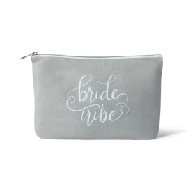 Bride/Bridesmaid Makeup Bag in Canvas (Color: Grey)