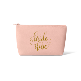 Bride/Bridesmaid Makeup Bag in Canvas (Color: Pink)