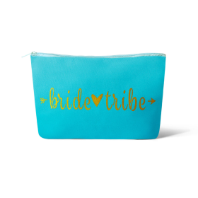 Bride/Bridesmaid Makeup Bag in Canvas (Color: Turquoise)