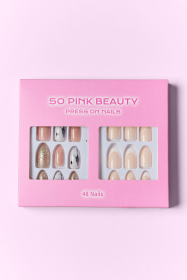 SO PINK BEAUTY Press On Nails 2 Packs (Color: Euphoria, size: One Size)
