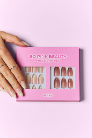 SO PINK BEAUTY Press On Nails 2 Packs (Color: Naturistic, size: One Size)