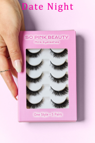 SO PINK BEAUTY Mink Eyelashes 5 Pairs (Color: Soft Glam, size: One Size)