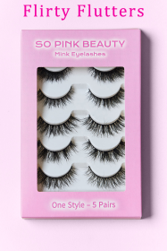 SO PINK BEAUTY Mink Eyelashes 5 Pairs (Color: Date Night, size: One Size)