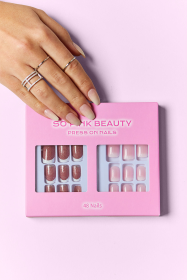 SO PINK BEAUTY Press On Nails 2 Packs (Color: Blush Bliss, size: One Size)