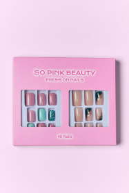 SO PINK BEAUTY Press On Nails 2 Packs (Color: Aurora, size: One Size)