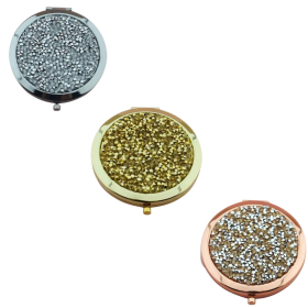 Travel Beauty Essentials Bundle: Wash Headband & Compact Mirror (Color: Multi-color Leopard Print)