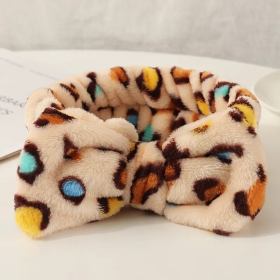 Cosmetic Wash Headband (Color: Multi-color Leopard Print)