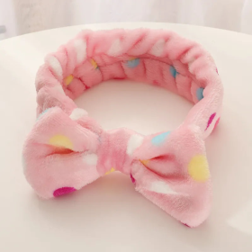 Cosmetic Wash Headband (Color: Purple, White and Peach (Stripes))