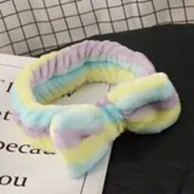Cosmetic Wash Headband (Color: pink/yellow/green)