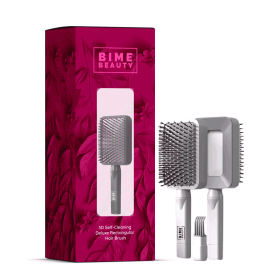 3D Self-cleaning Deluxe Rectangular Hair Brush (Color: White)