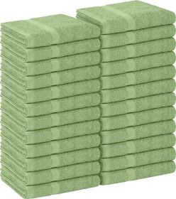 Towels, Salon Towel, Pack of 24, Not Bleach Proof, 16 by 27 Inches, Highly Absorbent Cotton Towels for Hand, Gym, Beauty, Spa, and Home Hair Care (Color: Sage Green)