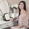 Portable Travel Makeup Bag With LED Mirror Rechargeable Beauty Mirror With 3 Color Light Dimmable Brightness Waterproof Cosmetic Bag With 4 Compartmen
