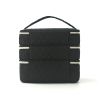 Detachable three-layer diamond grid makeup bag, handheld large capacity skincare storage bag, portable beauty bag for travel